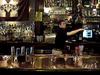 Flairin at work. Never knew my bar was so sparkly! - Doin an over the shoulder to stall.  The copper bar and the lit back bar and mirrors really glow.  Oh so pretty.  Hahahaha