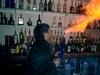 Blowing fire - Danny is putting on a show for the crowd in one of the hottest clubs in Dallas, Kismet Lounge.