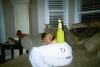 Cat nap at a party full of bartenders.  - Bartenders and bar employees get together every Sunday at my house to watch football and wait to see who passes out first. Here is our first victim. 